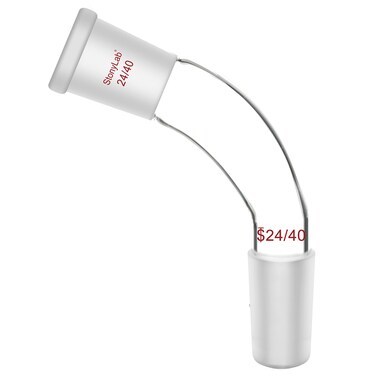 stonylab 105 Degree Bent Adapter, Borosilicate Glass Distillation Adapter 105 Degree Bent with 24/40 Outer and Inner Joint Lab Glassware
