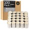 HomeLights Unscented Tealight Candles - 100 Pack, 8hr Smokeless White Votive Candles for Shabbat, Weddings, Home Decor