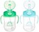 Amazon Brand - Mama Bear Silicone Weighted Straw Sippy Cup, 9 Ounces, Pack of 2, Blue/Green