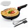 Nutrichef Electric Crepe Maker   8-inch Nonstick Cooktop with On/Off Switch   Cooks Roti, Tortillas &amp; Pancakes   Automatic Temperature Control &amp; Cool Touch Handle   Includes Food Bowl, Whisk &amp; Spatula