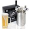 NutriChef Pressurized Growler Tap System, 64oz Stainless Steel Mini Keg Dispenser Portable Kegerator Kit, Co2 Pressure Regulator Keeps Carbonation for Craft Beer, Draft and Homebrew