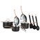 NutriChef 11 Pcs. Stylish Kitchen Set w/Modern Cookware Design Non-Stick Kitchenware Pots, Small &amp; Medium Skillet Fry Pans w/Golden Handles, NCONYX