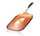 NutriChef Copper Pan Non-Stick Coating Inside, Hard-Anodized Look Heat Resistant Lacquer Outside, Silicone Handle NCSQPA, 1 Griddle