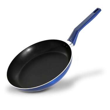 NutriChef 8'' Medium Open Fry Pan-Non-Stick High-Qualified Kitchen Cookware with Black Inside and Blue Outside(Works with Model: NCCWA13BU)