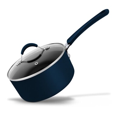 NutriChef Sauce Pot with Lid - Non-Stick High-Qualified Kitchen Cookware with See-Through Tempered Glass Lids, 2.5 Quart (Works with Models: NCCW14SBLU &amp; NCCW20SBLU)
