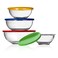 NutriChef 4-Pack Glass Mixing Bowls with BPA-Free Lids, Stackable Nesting Salad Bowls (1 QT, 1.6 QT, 2.5 QT, &amp; 3.7 QT), Prepping and Baking Food Storage Set, Dishwasher, Freezer, &amp; Microwave Safe