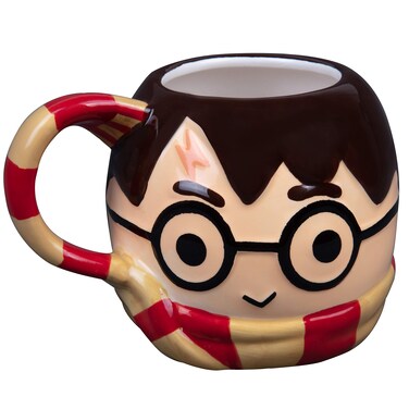 Harry Potter Figural Coffee Mug, 24 oz - Cute Chibi Design with Gryffindor Scarf Handle - Ceramic