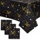 Juvale 3 Pack 50th Birthday Tablecloth for Party Decorations, Plastic Table Covers for Anniversary (Black, Gold, 54 x 108 in)