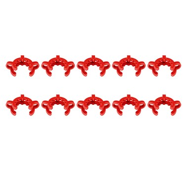 stonylab Plastic Joint Clips, 10 pcs 29mm Lab Keck Clamp #29 Keck Clips for 29/40 Joint Glass Standard Conical Interface Clip Ground Glass Joint Lab Accessory, Red