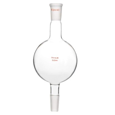 stonylab Glass Chromatography Reservoir, Borosilicate Glass Chromatography Reservoir with Standard 24/40 Joint for Laboratory, 500ml