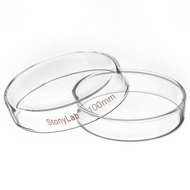 stonylab Glass Petri Dish, 100x20 mm Autoclavable Borosilicate Glass Cell Culture Dish Petri Dish with Clear Lid for Laboratory