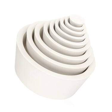 stonylab Filter Adapter Cones, Premium &amp; Durable Tapered Collar Rubber Stopper Buchner Funnel Flask Cones Adapter Set, Wear-Resisting Smooth Surface, Pack of 9, White