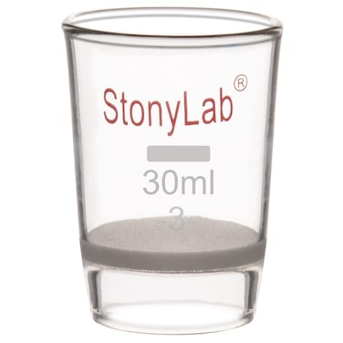 stonylab Borosilicate Glass Gooch Crucible, Low Form Filter Crucible with G3 Fritted Disc, 30 ml