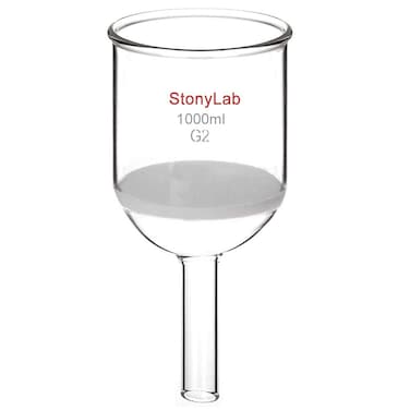 stonylab Borosilicate Glass Buchner Filtering Funnel with Medium Frit, 113 mm Disc Diameter,110 mm Depth (1L)