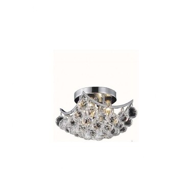 Elegant Lighting Corona Clear Royal Cut Crystal 4 Light Flush Mount in Chrome Finish - 10" L x 8" H