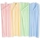 [200 Pack] Flexible Disposable Plastic Drinking Straws - 7.75" High - Assorted Colors Striped