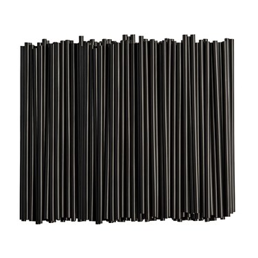 Comfy Package [250 Count] 7.75" High Black Straws, Disposable Plastic Drinking Straws - Black