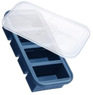 Souper Cubes 1 Cup Silicone Freezer Molds - Soup Cubes Perfect for Storing Broth, Rice, Leftovers and More - Silicone Freezer Trays with Lids for Meal Prep - Blueberry - 1-Pack
