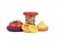 Food Huggers 5pc Reusable Silicone Food Savers   BPA Free &amp; Dishwasher Safe   Fruit &amp; Vegetable Produce Storage for Onion, Tomato, Lemon, Banana, Cans &amp; More   Round, Autumn Harvest