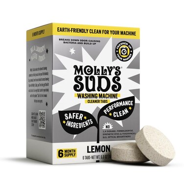 Molly's Suds Washing Machine Cleaner   Removes Odors &amp; Grime from Front &amp; Top Loader Machines, Including HE (Citrus - 6 Tablets)