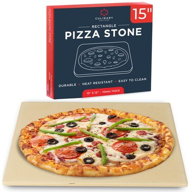 Pizza Stone for Oven Set - 15 x 12 inch Stone for Grill - PizzaMaking Accessories - Large Pizza Oven Stones, Baking Stones for Bread and Pizzas