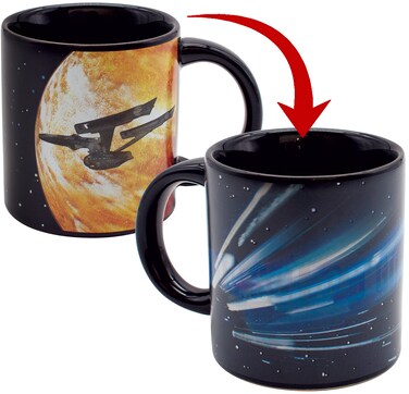 Star Trek Heat-Changing Starship Warp Mug - Add Coffee and the USS Enterprise Enters Warp Speed