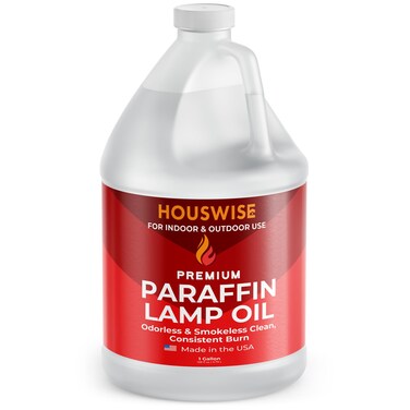 Houswise Premium Liquid Paraffin Lamp Oil for Indoor Use 1 Gallon - Indoor Smokeless Odorless Paraffin Oil Fuel for Lamps, Lantern, Candle