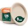 100% Compostable Paper Plates, Heavy Duty Disposable Plates [125-Pack] 9 Inch Plates - Eco-Friendly, Biodegradable Sugarcane Bagasse, Natural Unbleached Brown 9" Dinner Paper Plate Disposable