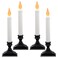 612 Vermont Battery Operated LED Window Candles with Flickering Amber Flame, Automatic Timer, 9.75 Inches Tall, VT-1206A (Pack of 4, Antique Bronze)