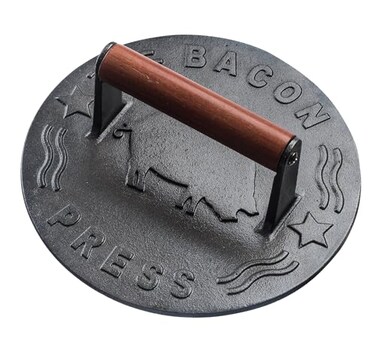 Bellemain Bacon Press 8.5-Inch Round   Heavy-Duty Cast Iron Grill Press for Perfectly Seared Bacon, Steak &amp; Sandwiches   Equalized Weight Distribution
