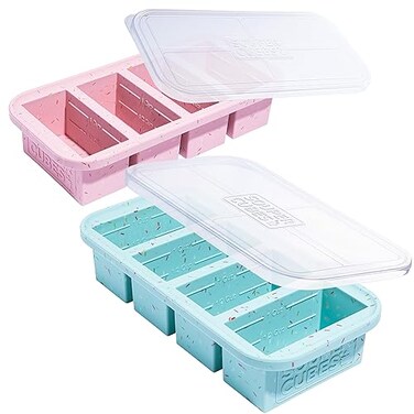 Souper Cubes 1 Cup Silicone Freezer Tray with Lids, Perfect for Storing Broth, Leftovers, Rice, Sauce and More, Silicone Soup Freezer Molds for Meal Prepping - Sprinkles - 2-Pack