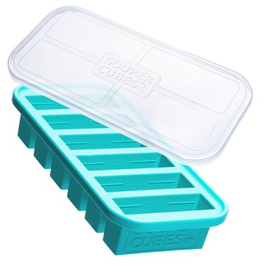 Souper Cubes 1/2 Cup Silicone Freezer Mold, Perfect for Storing Soups, Sauces, Juices, Desserts, Smoothie Prep and More, Freezer Portion Mold for Meal Prepping - Aqua - 1-Pack