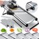 Gramercy Adjustable Mandoline Food Slicer, Mandoline Slicer for Kitchen, Mandolin, Potato, Tomato, Carrot, Vegetable, Fruit and Onion Cutter - Stainless Steel - INCLUDING 1 Pair Cut-Resistant Gloves