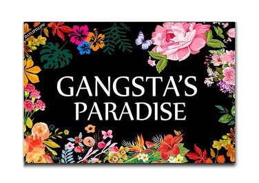 DAYLIPILLOW Gangsta's Paradise Flower Doormat Funny Welcome Mat Floor Mat Rug Outdoor Front Door Bathroom Mats Indoor 23.6" x 15.7