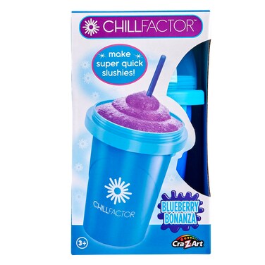 Cra-Z-Art ChillFactor Original Slushie Maker Cup, DIY Magic Slushy Maker Squeeze Cup, Super Quick Smoothie Squeeze Cup for Milkshakes, Juices, Double Layer Cup with Lid &amp; Spoon, Blue