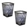 Mind Reader Mesh Trash Can, Waste Paper Basket, Square, Office, Metal Mesh, 9.75"L x 9.75"W x 12.25"H, Set of 2, Black