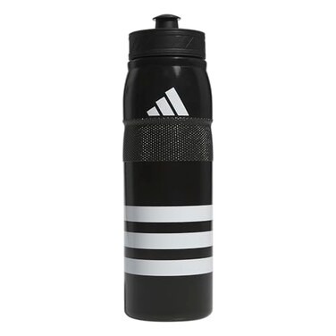 adidas 750 ML (28 oz) Stadium Refillable Plastic Sport Water Bottle, Black/White/Black, One Size