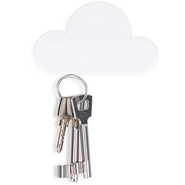 kwmobile Magnet Key Holder Cloud - Magnetic Holder Organizer for Keys - Easy Installation Without Drilling - White