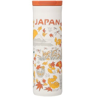 Starbucks Tumbler Japan Limited Edition, Been There Series, Stainless Steel Bottle, Japan Autumn, 16.5 fl oz (473 ml), Regular Size, Orange