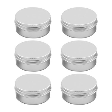 1st Choice Aluminum Tin Jar Refillable Containers 15 ml Aluminum Screw Lid Round Tin Container Bottle for Cosmetic,Lip Balm, Cream, 6 Pack