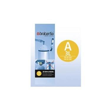 Brabantia Smartfix Bin Liners, 3Litre, (20 Bags) 311727 Pack Of 6