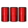 3PCS Stainless steel canister sets cereal container great for sugar coffee tea flour storage (Red)
