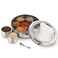 ARTISENIA High Grade Stainless Steel Spice Container 7 Containers and Small Spoon Orange See Through Masala Box Indian Masala Dabba with size 7.5 X 7.5 inches