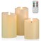 ANGELLOONG Flickering Flameless Candles, Realistic LED Candles with Remote and Timer, Set of 3 Battery Operated Candles for Room Fall Home Decor Wedding Christmas Decorations