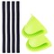 4 Pack Oven Rack Guard, DanziX Silicone Oven Rack Edge Protector,Heat Resistant Oven Rack Shields(Black) + 2 Mini Mitts (Green)