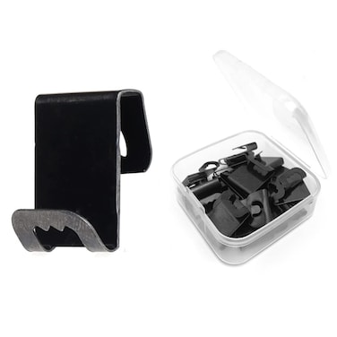 20 Pcs Photo Frames Hanger Hooks, S-Shaped Metal Picture Hanging Clips, Sawtooth Hanger for Home Office Wall Mount Album Artwork Painting Frames - Black