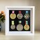 Medal Display Box, Shadow Box Frame Display, 6 Medal Display Box, Wooden Medal Display Box - For Medals, Bibs &amp; Sports Medals, Military Medals, Dark Framed Picture Frame Display, (White, 12*12 Inch)