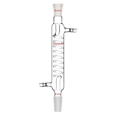 StonyLab Borosilicate Glass Graham Condenser with 24/40 Joint 200mm Jacket Length Lab Condenser