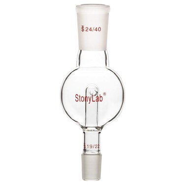 stonylab Rotary Evaporator Bump Trap 24/40 Outer Upper Joint, 19/22 Standard Taper Inner Lower Joint, 100 ml