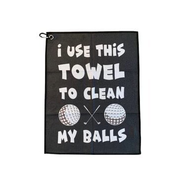ShankIt Golf Funny Golf Microfiber Cleaning Cloth for Golf Balls - Includes Towel Clip for Golf Bags &amp; Clubs - Perfect Funny Gift for Any Golf Fan